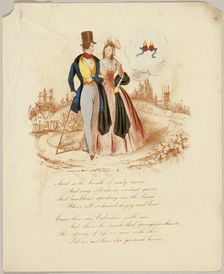 Sweet is the Breath of Early Morn (valentine), c. 1842. Creator: Unknown