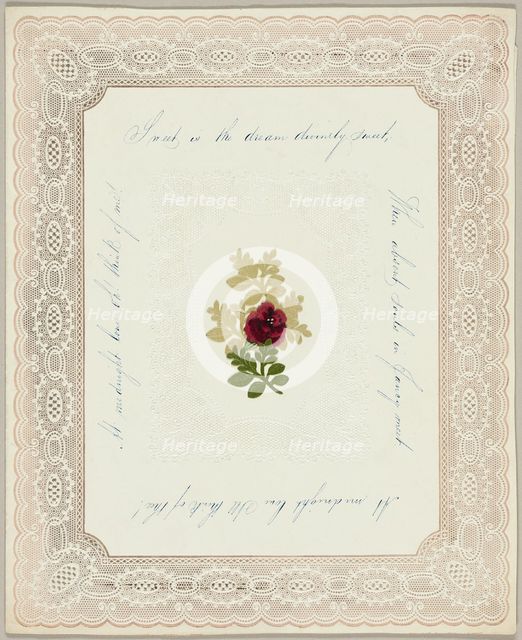 Sweet is the Dream Divinely Sweet (valentine), c. 1840. Creator: Unknown.
