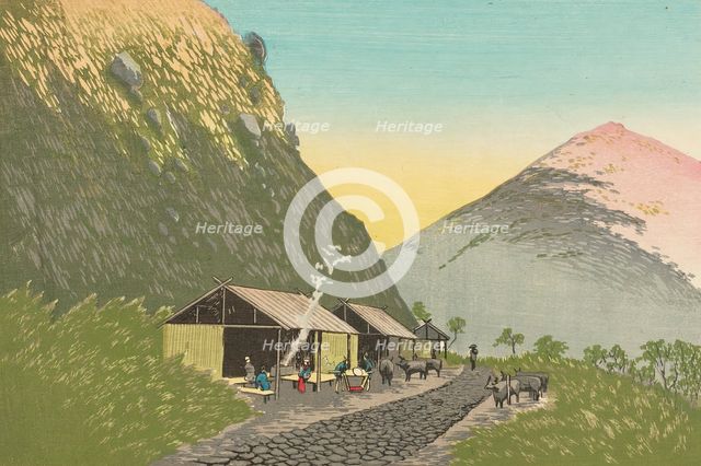 Sweet Sake House at the Foot of Mt. Hakone, 6:00 p.m. on a Spring Day, 1881, 1881. Creator: Kobayashi Kiyochika.