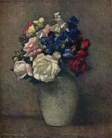 Sweet Peas and Roses c20th century. Artist: Horace Mann Livens
