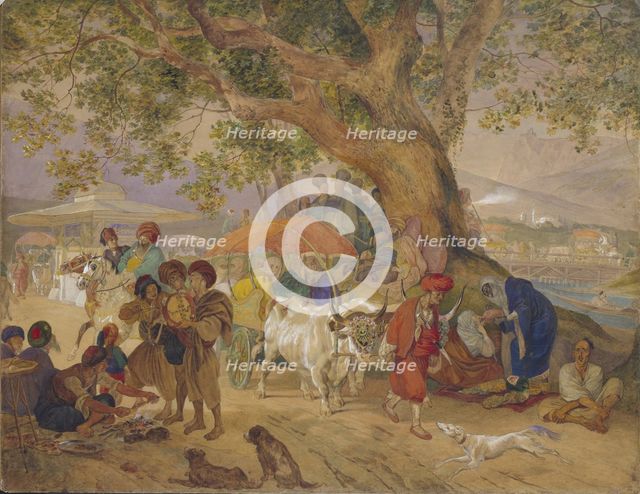 Sweet Water Springs near Constantinople, 1849. Artist: Briullov, Karl Pavlovich (1799-1852)