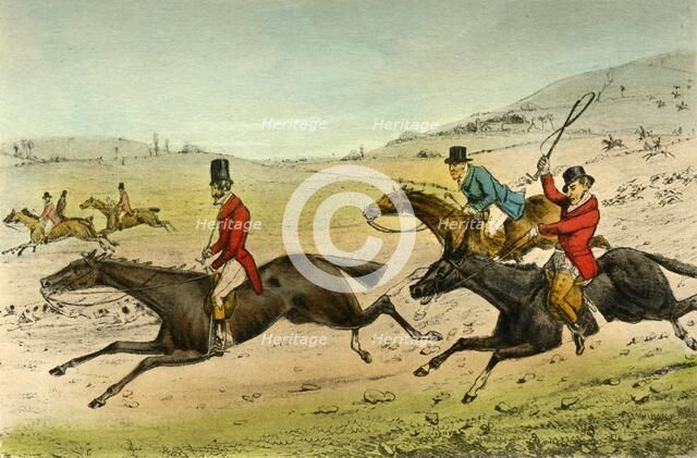 'Swell and the Surrey. The Hounds in Full Cry', 1838. Artist: Henry Thomas Alken.