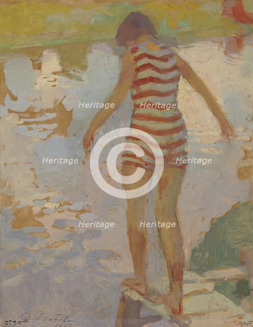 Swimmer Girl, 1913. Creator: Oskari Paatela.