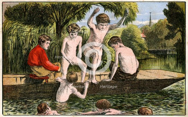 Swimming, 19th century(?). Artist: Unknown
