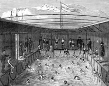 Swimming-bath of the training-ship Indefatigable at Liverpool, 1874. Creator: Unknown