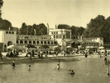 Swimming in Lake Traunsee, Gmunden, Upper Austria, c1935. Creator: Unknown