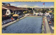 Swimming Pool, Hotel Last Frontier, Las Vegas, Nevada postcard, 1946
