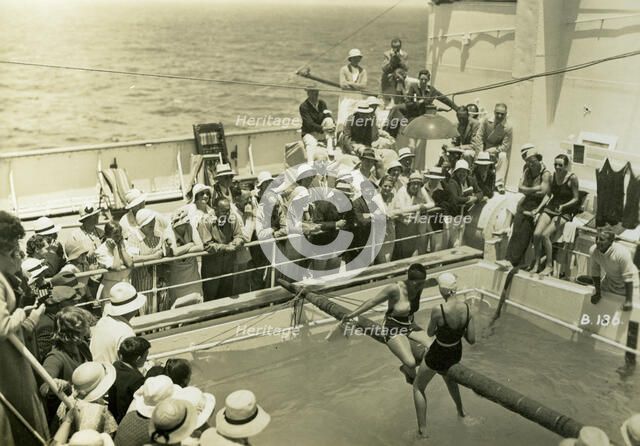Swimming pool on board the RML 'Atlantis', c1929-c1939(?). Artist: Unknown