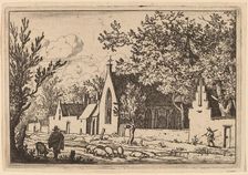 Swine Herd near a Chapel, probably c. 1645/1656. Creator: Allart van Everdingen