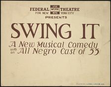 Swing It, New York, 1937. Creator: Unknown
