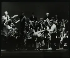Swing Machine in concert at the Forum Theatre, Hatfield, Hertfordshire, 18 February 1986. Creator: Denis Williams
