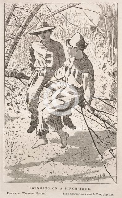 Swinging in a Birch Tree, 1867. Creator: Winslow Homer (American, 1836-1910).