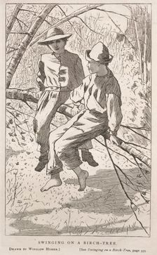 Swinging in a Birch Tree, 1867. Creator: Winslow Homer (American, 1836-1910)