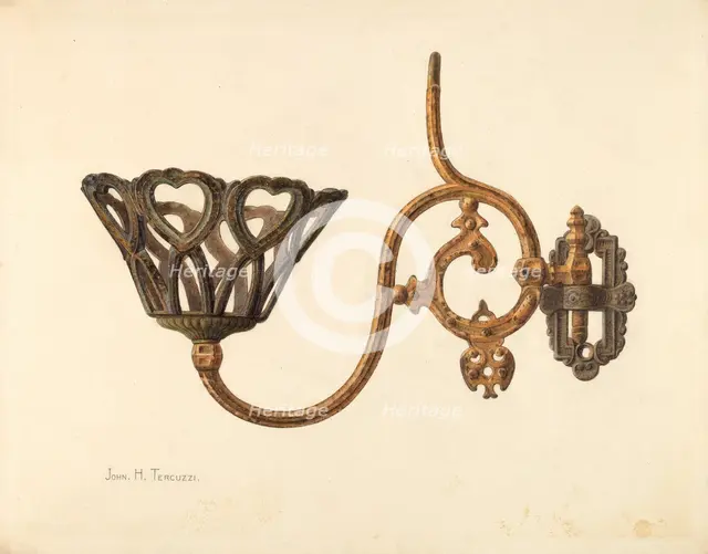 Swinging Lamp Bracket, c. 1940. Creator: John H. Tercuzzi.