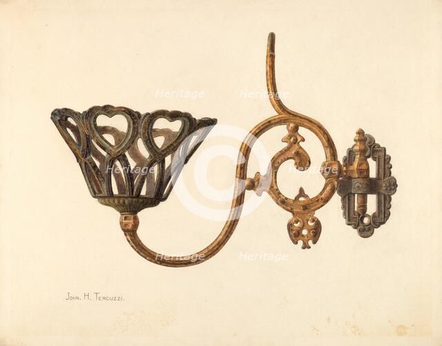 Swinging Lamp Bracket, c. 1940. Creator: John H. Tercuzzi.
