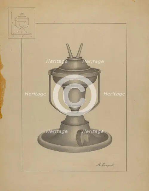 Swinging Lamp, c. 1936. Creator: Matthew Mangiacotti.