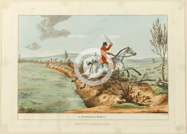 Swishing at a Rasper, plate six from Indispensable Accomplishments, published June 24, 1811. Creator: Robert Frankland.