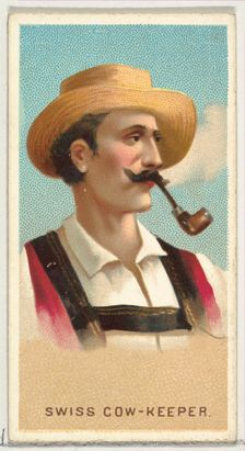 Swiss Cow-Keeper, from World's Smokers series (N33) for Allen & Ginter Cigarettes, 1888. Creator: Allen & Ginter