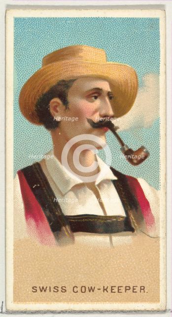Swiss Cow-Keeper, from World's Smokers series (N33) for Allen & Ginter Cigarettes, 1888. Creator: Allen & Ginter.