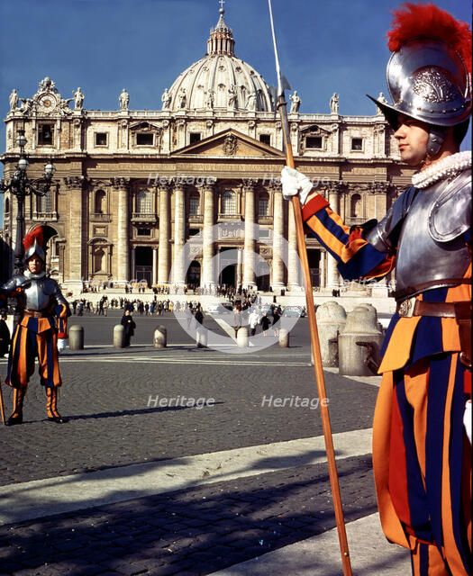 Swiss Guard at the Basilica of St. Peter in the Vatican.