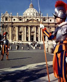 Swiss Guard at the Basilica of St. Peter in the Vatican