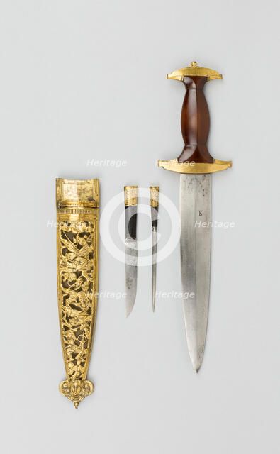 Swiss Dagger with Scabbard, Europe, 1556. Creator: Unknown.
