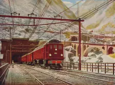 Swiss Express Leaving The Great St. Gotthard Tunnel 1926