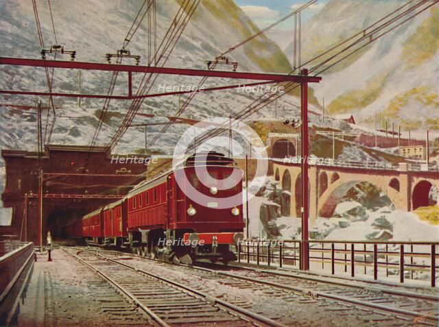 'Swiss Express Leaving The Great St. Gotthard Tunnel', 1926. Artist: Unknown.