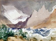 Swiss Mountain Landscape 19th century. Artist: John Ruskin
