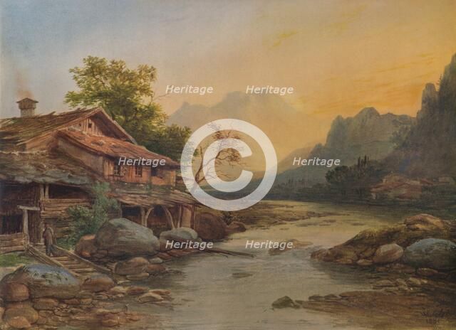 'Swiss Mountain Village', 1831, (1938). Artist: Louis Etienne Watelet.