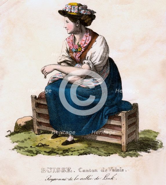 Swiss woman, c1825.Artist: Edouard Pingret