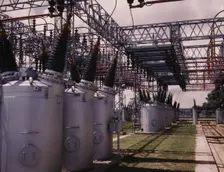 Switchyard at TVA's Wilson Dam hydroelectric plant, vicinity of Sheffield, Ala, 1942. Creator: Alfred T Palmer