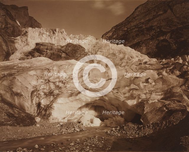 Switzerland. Grindelwald, Upper Glacier, Source of the Lutschine, 1875-1877. Creator: Adolphe Braun (French, 1812-1877).