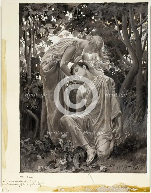 Swooned Murmuring of Love, and Pale with Pain, 1885. Creator: Will H. Low.