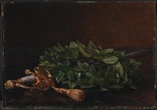 Sword and laurel wreath, 1848. Creator: Johan Laurentz Jensen