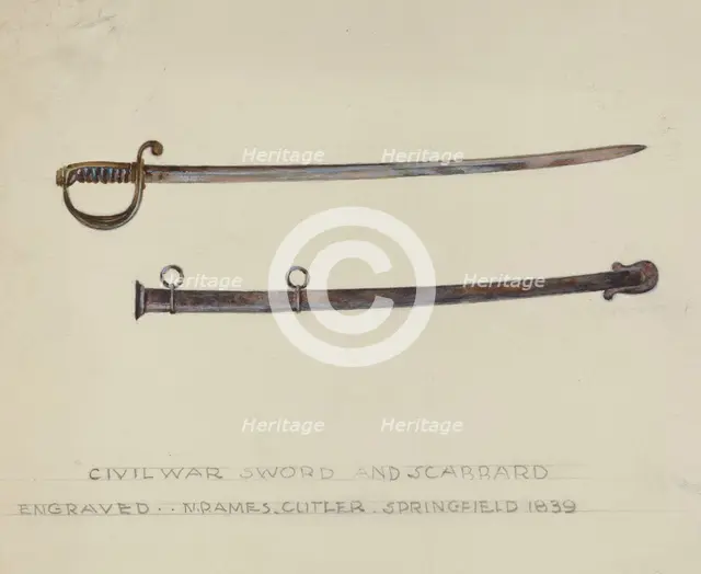 Sword and Scabbard, 1935/1942. Creator: Unknown.