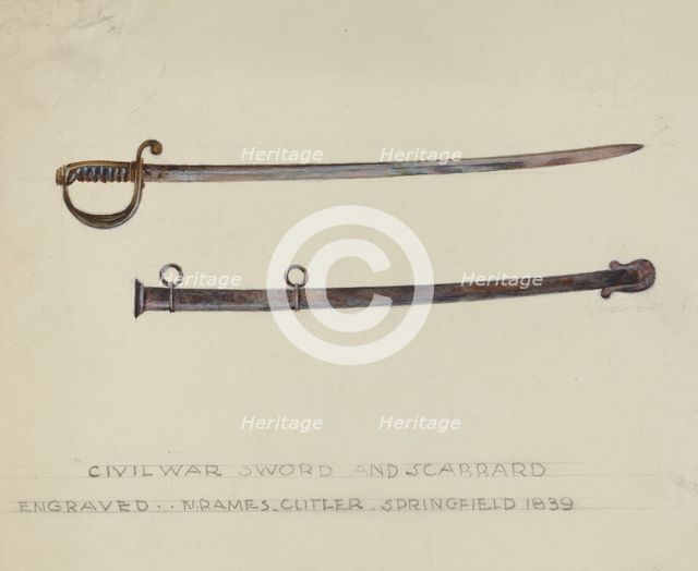 Sword and Scabbard, 1935/1942. Creator: Unknown.