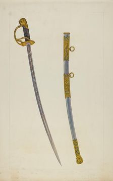 Sword and Sheath, c. 1938. Creator: Cecil Smith
