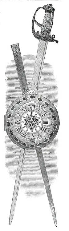 Sword and Watch of Oliver Cromwell, 1850. Creator: Unknown