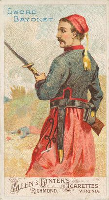 Sword Bayonet, from the Arms of All Nations series (N3) for Allen & Ginter Cigarettes Brands, 1887. Creator: Allen & Ginter