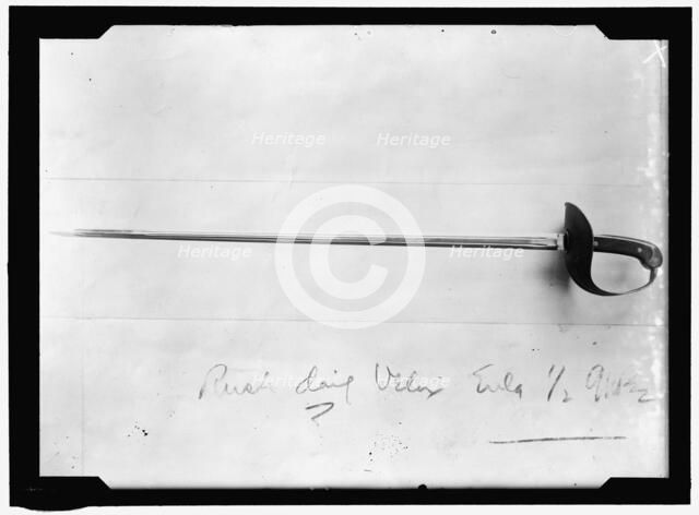 Sword, between 1913 and 1917. Creator: Harris & Ewing.