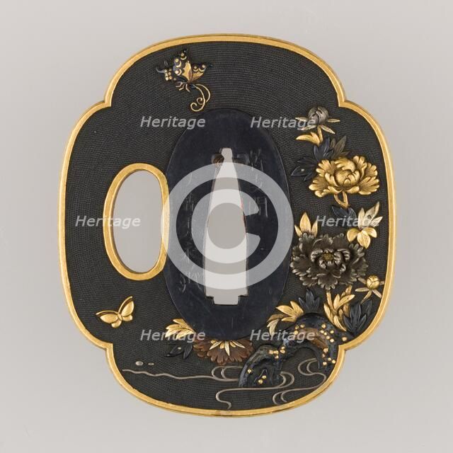 Sword Guard (Tsuba), Japanese, 18th century. Creator: Omori Hidenaga.