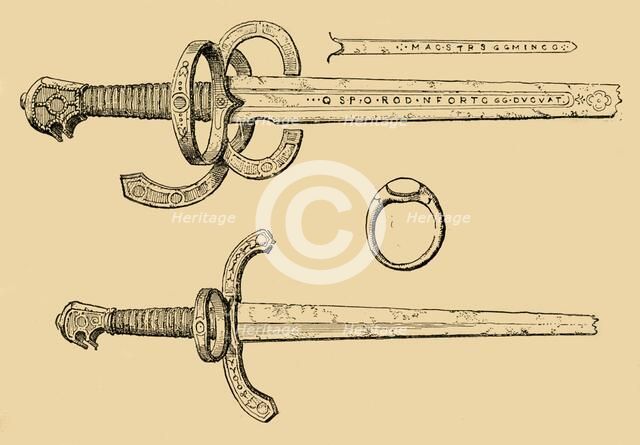 'Sword, Dagger and Ring of King James IV, of Scotland', 1897. Creator: Unknown.