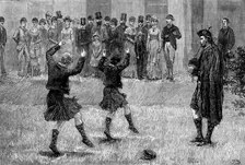 Sword dance of boys of the Royal Caledonian Asylum at Westbrook Park, Godalming, 1881. Creator: Unknown