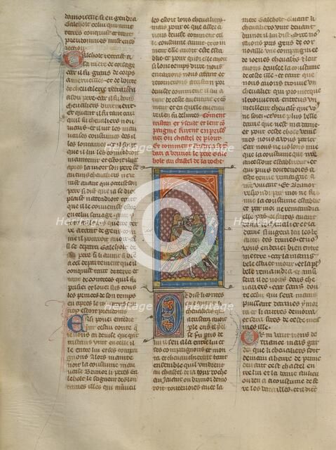 Sword Fight between Tristan and Brunor, about 1320-1340. Creator: Unknown.