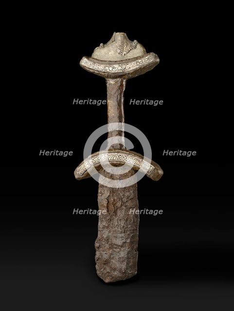 Sword fragment and hilt (The Abingdon Sword), Late Anglo-Saxon Period (Britain) (850-1066). Artist: Unknown.
