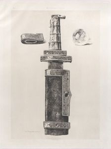 Sword of Childeric and Chrystal Globe Found in His Grave at Tournay, 5th century, 1864. Creator: Jules-Ferdinand Jacquemart