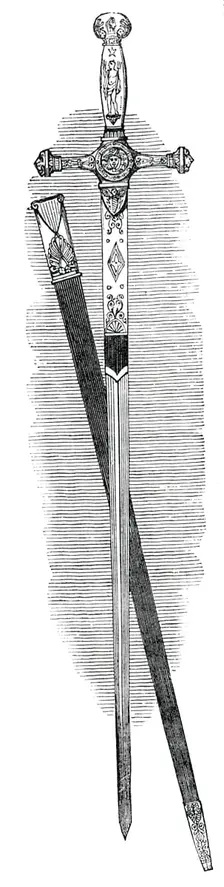 Sword of the Emperor Napoleon, at Windsor Castle, 1850. Creator: Unknown