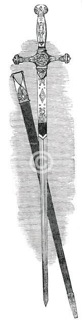 Sword of the Emperor Napoleon, at Windsor Castle, 1850. Creator: Unknown.
