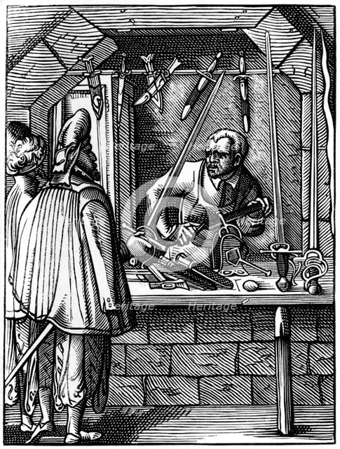 Sword maker, 16th century (1849).Artist: Jost Amman